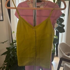 Lime Green Button-Up Women's Top